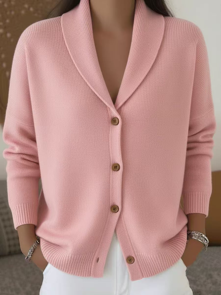 Custom Women’s Shawl Collar Button-Down Knit Cardigan – Private Label Sweater OEM