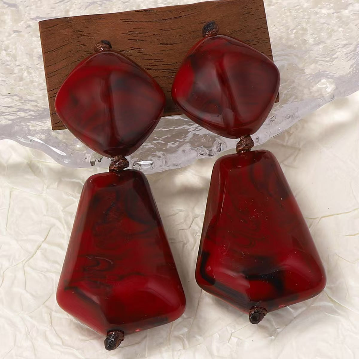 Custom Handcrafted Marbled Stone Statement Jewelry Set – Necklace & Drop Earrings | Private Label OEM