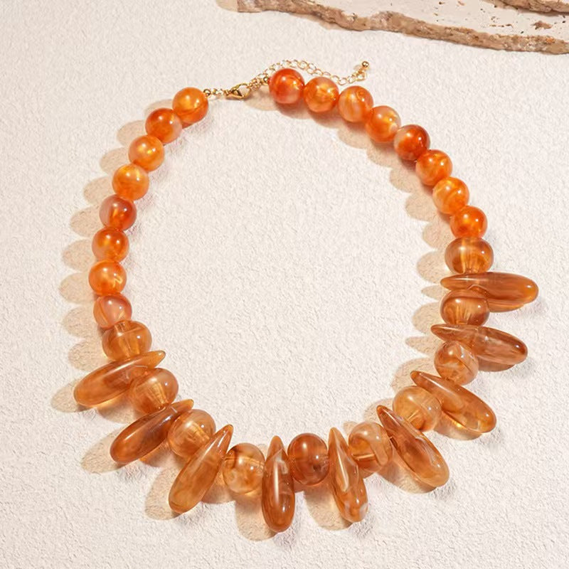 Custom Handcrafted Amber-Style Statement Necklace Collection – Private Label Jewelry OEM