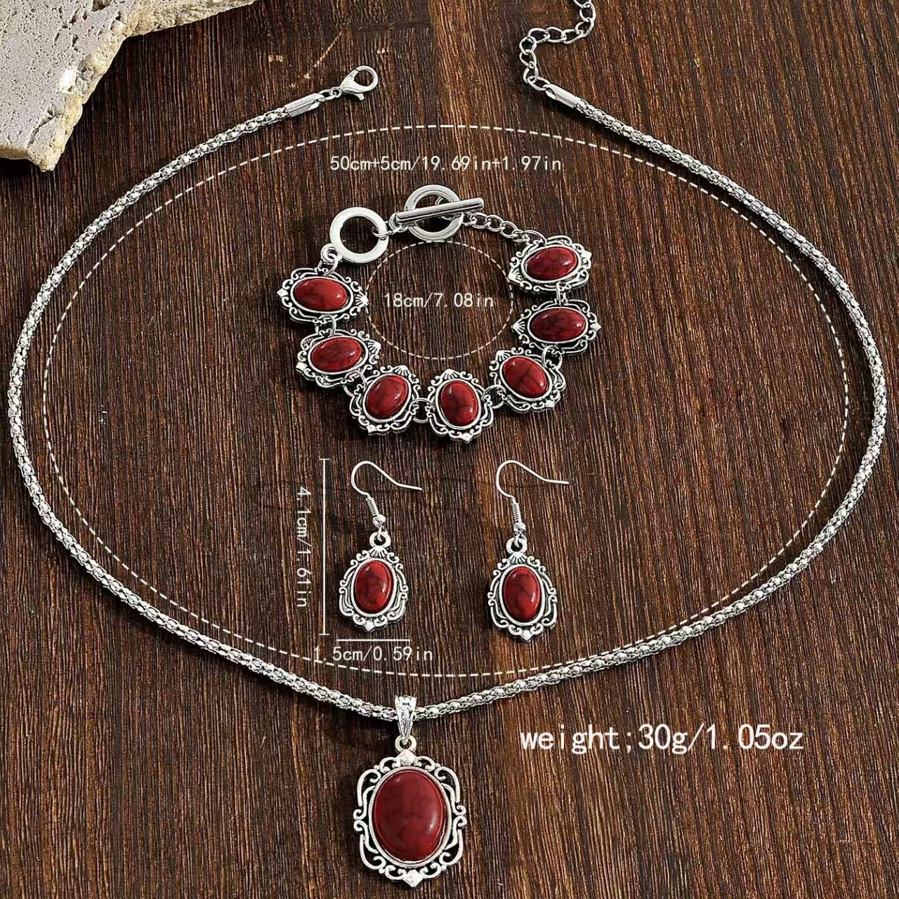Custom Black Onyx-Style Vintage Jewelry Set – Necklace, Bracelet & Earrings | Private Label OEM