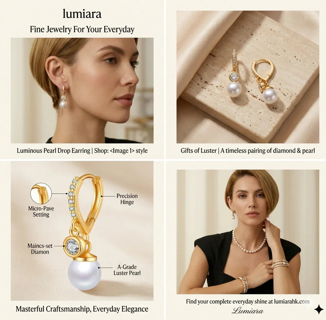 Rhodium Plated CZ Paved Leverback Pearl Hoop Earrings Women I 18K gold with pearl