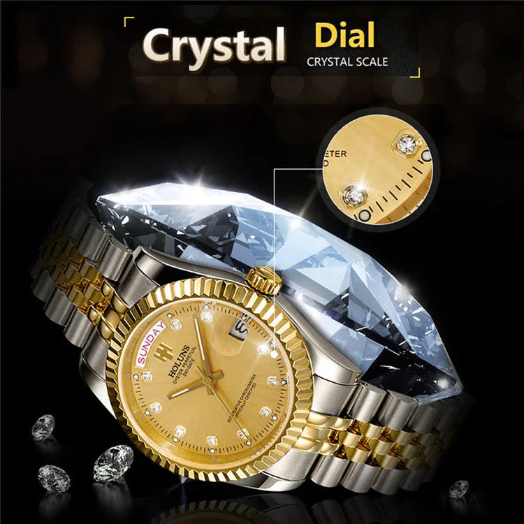 HLS001_Luxury_Automatic_Mechanical_Men_Gold_Watches_2813_Movement_Full