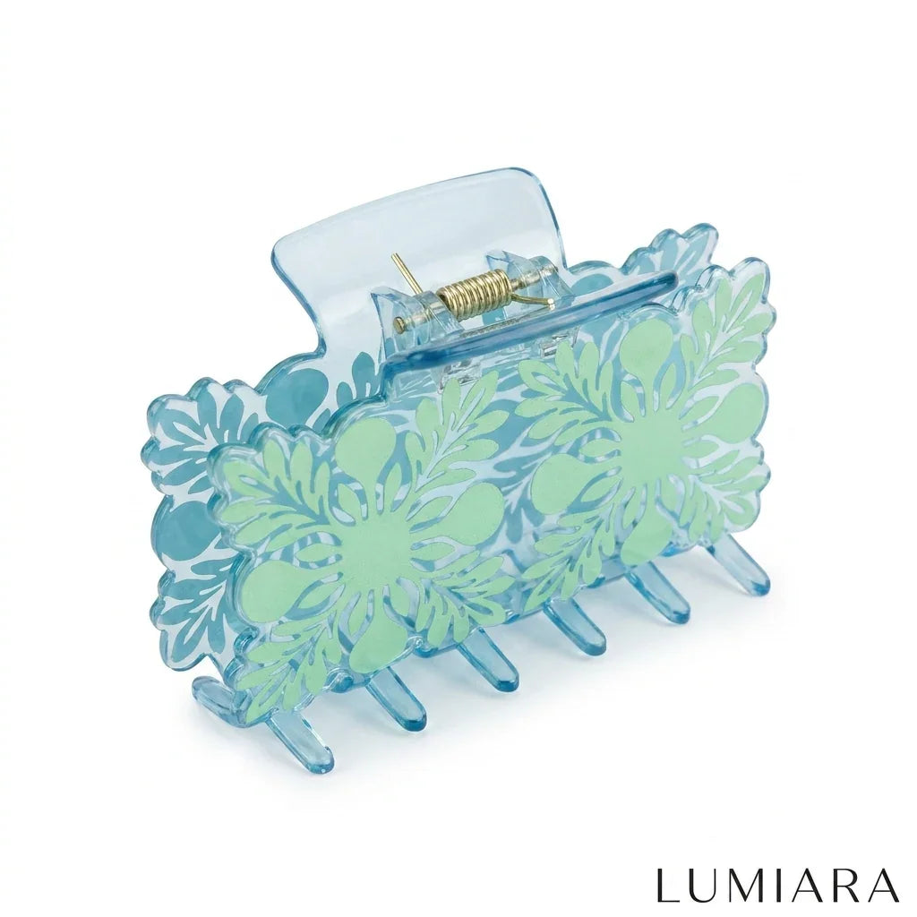 Hawaiian clip, forest-themed hair grips, plant and flower leaf clips, shark-shaped hair accessories, Tahitian hair clips