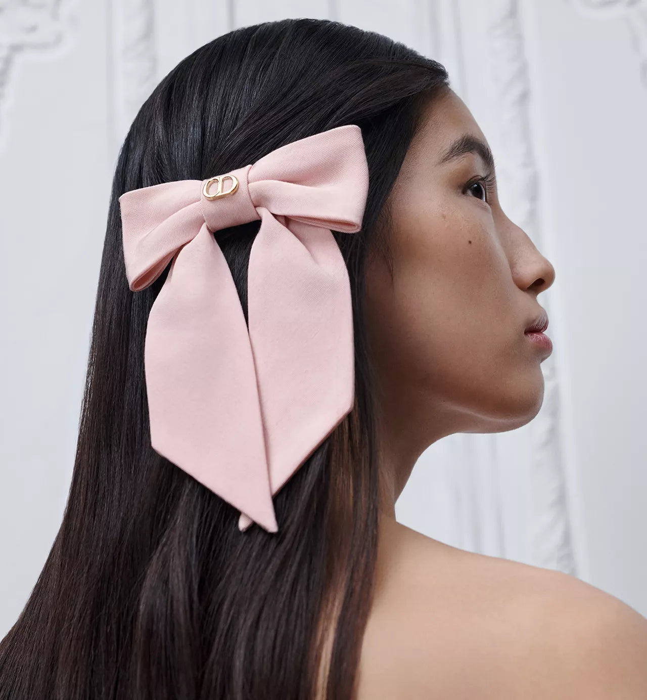 Dioriviera Large Dior Twist Bow Pale Pink Grosgrain-Effect Technical Fabric /Reference: CPA00267EGGR_C402