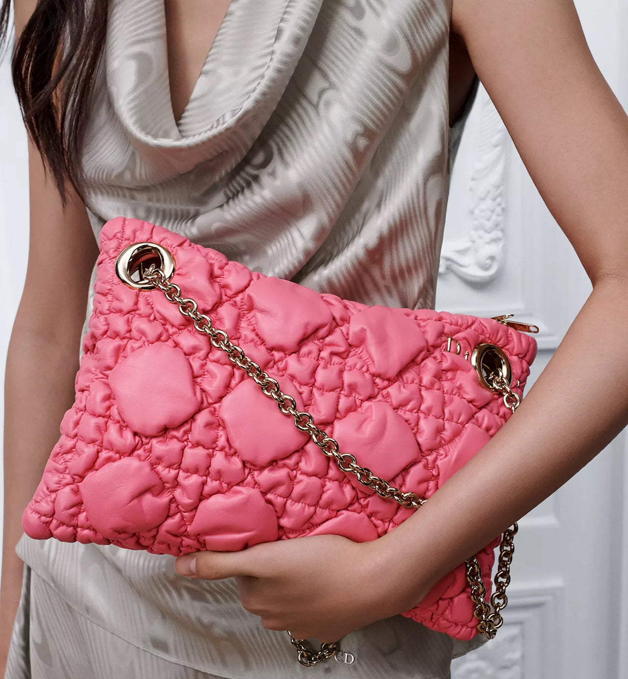 Small Dior Crunchy Bag Fraise Puffy Macrocannage Calfskin /Reference: M1416OHTM_M27N