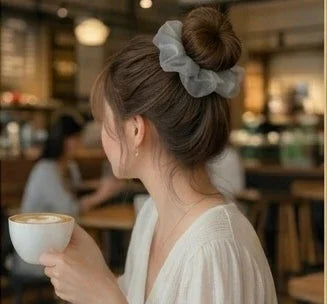 New Fashion Women's Summer Hair Accessories Sweet Cute Bow Pearl Hair Scru