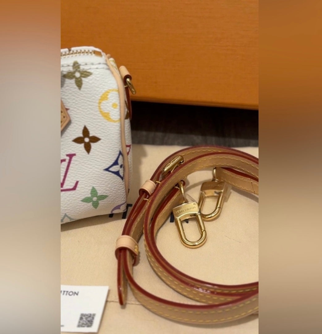 Louis Vuitton x Murakami Nano Speedy White Multicolor Monogram