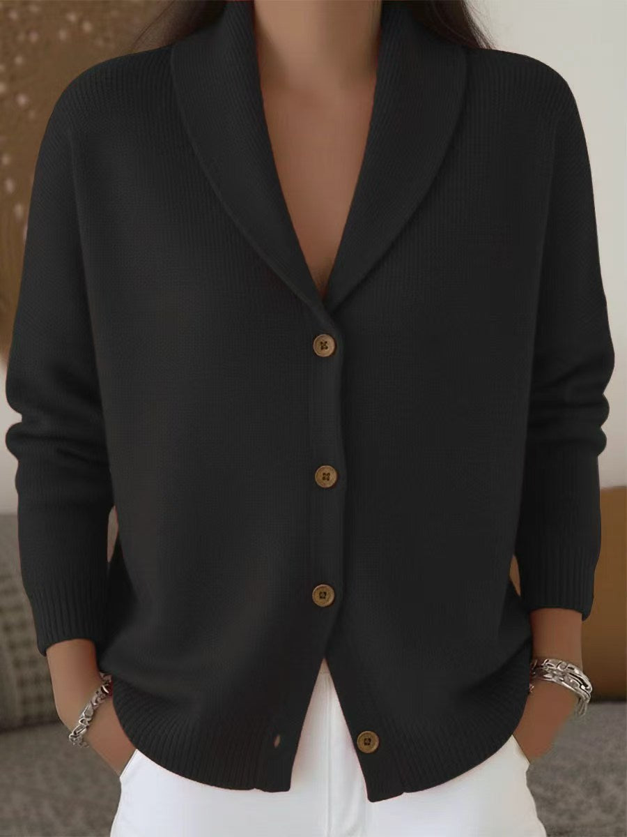 Custom Women’s Shawl Collar Button-Down Knit Cardigan – Private Label Sweater OEM