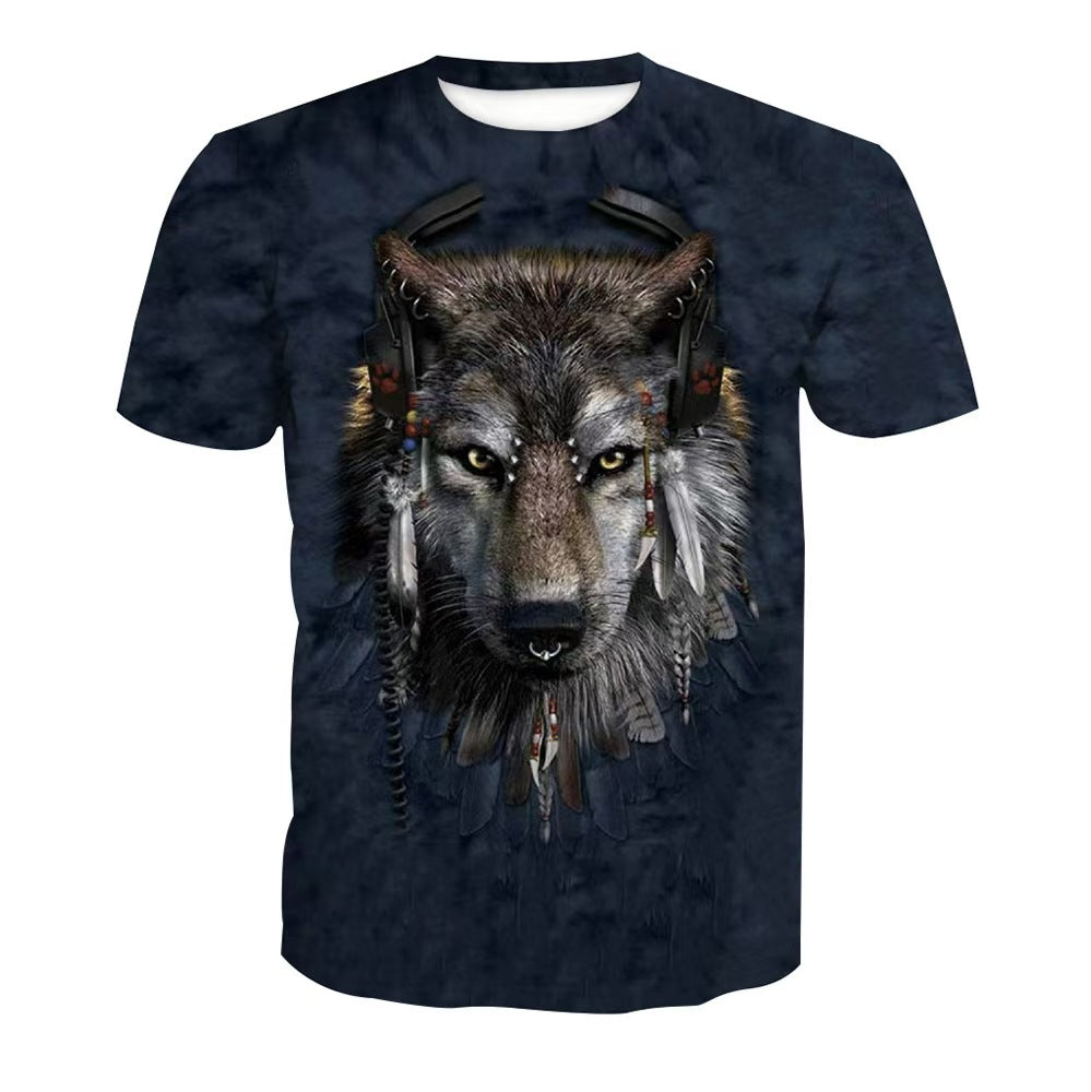 Custom All-Over Print Galaxy Wolf T-Shirt – Private Label Sublimation Apparel OEM