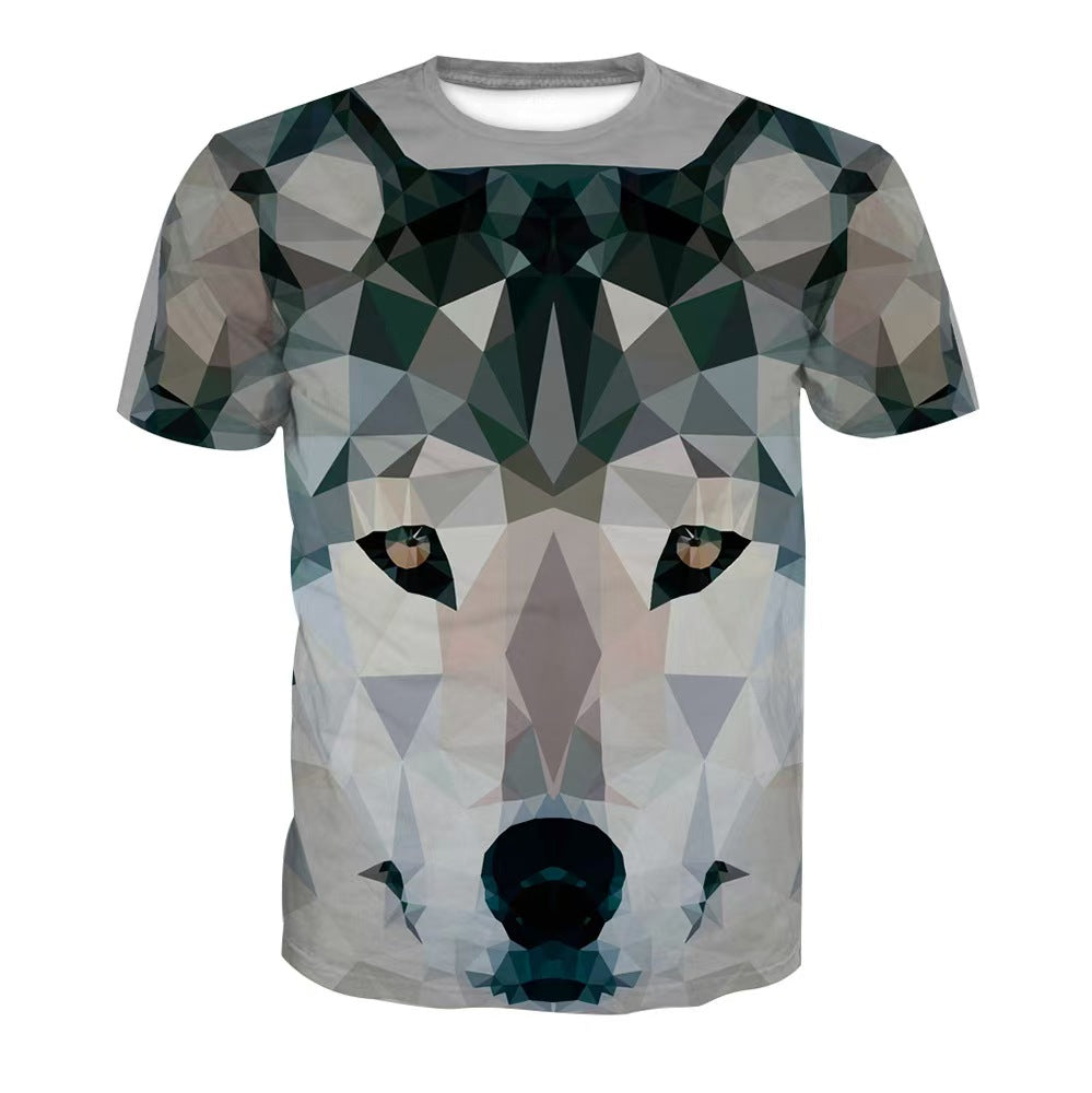 Custom All-Over Print Galaxy Wolf T-Shirt – Private Label Sublimation Apparel OEM