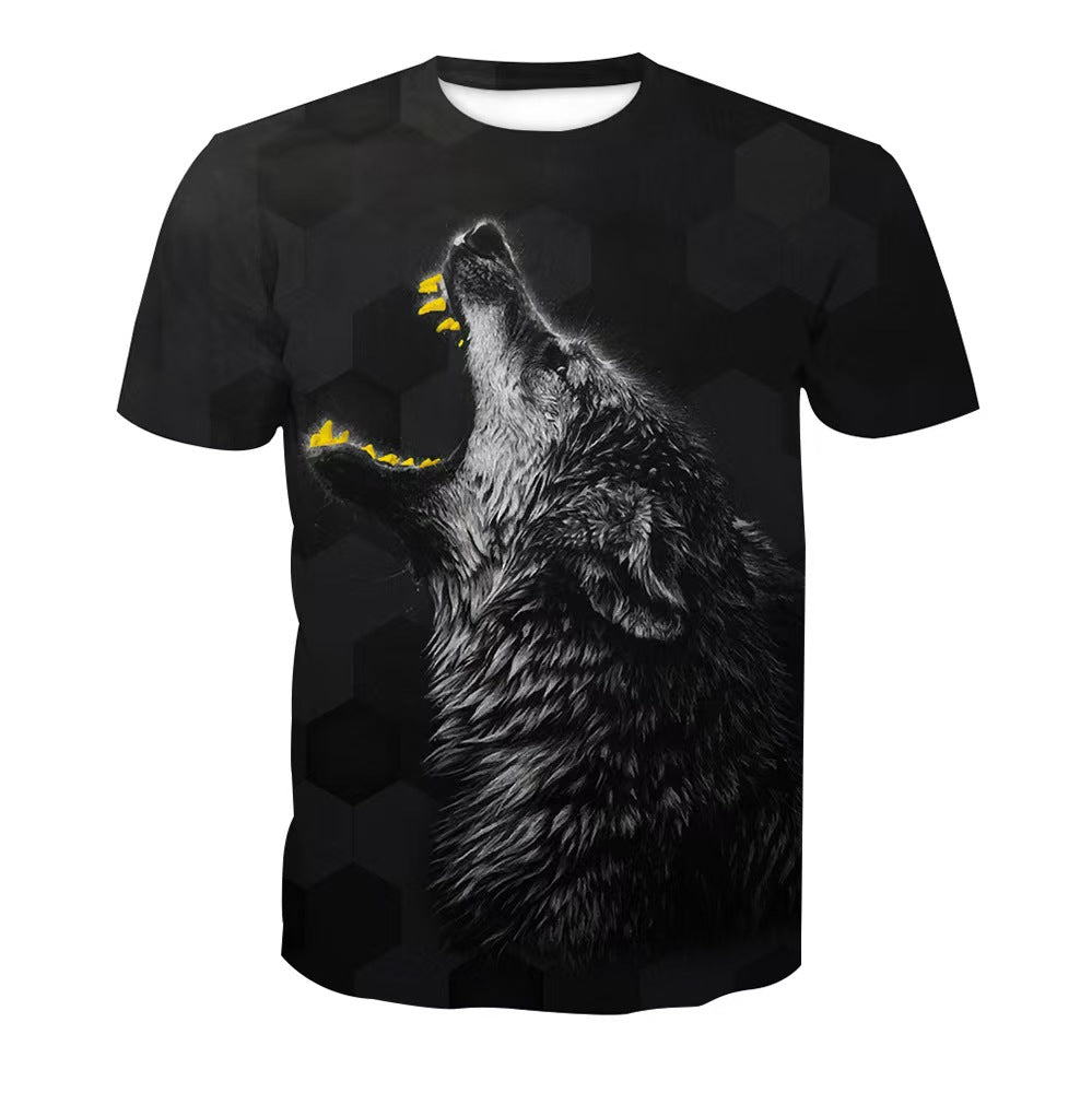 Custom All-Over Print Galaxy Wolf T-Shirt – Private Label Sublimation Apparel OEM