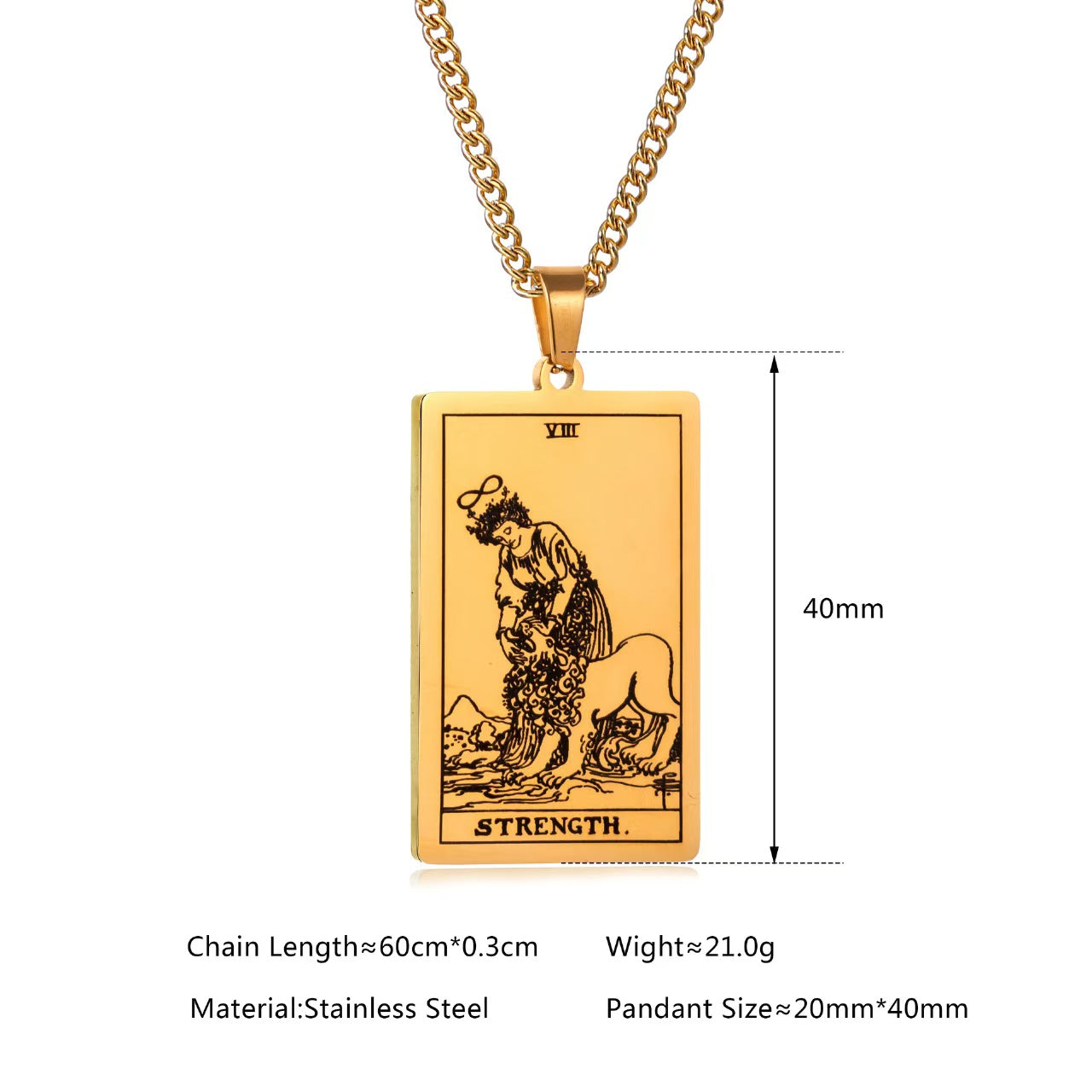 Custom Stainless Steel Tarot Card Pendant Necklace – Personalized Gothic Jewelry OEM