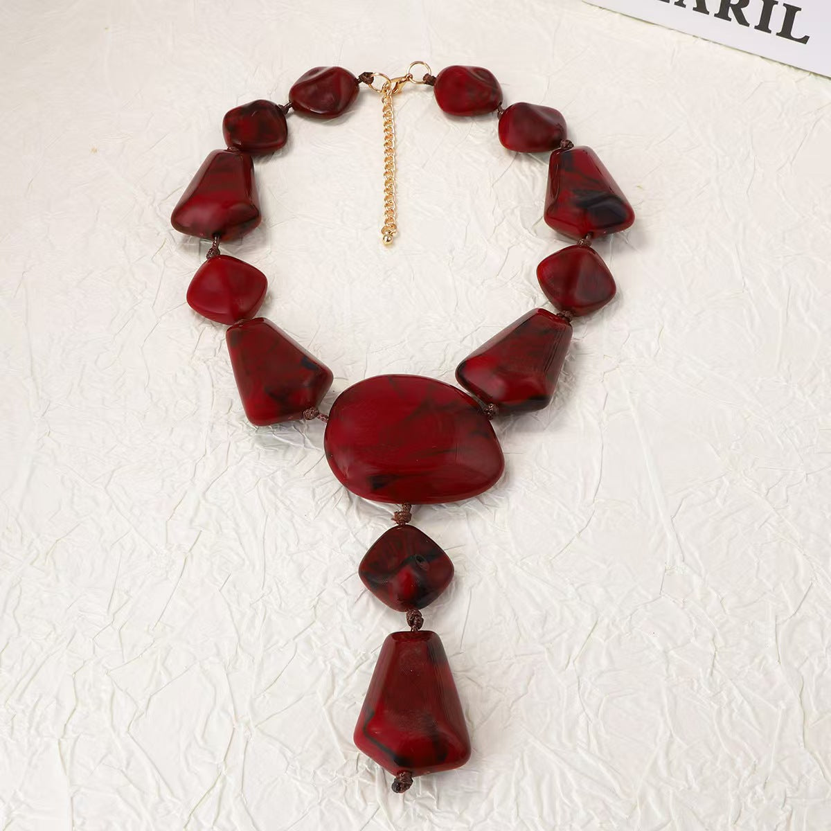 Custom Handcrafted Marbled Stone Statement Jewelry Set – Necklace & Drop Earrings | Private Label OEM