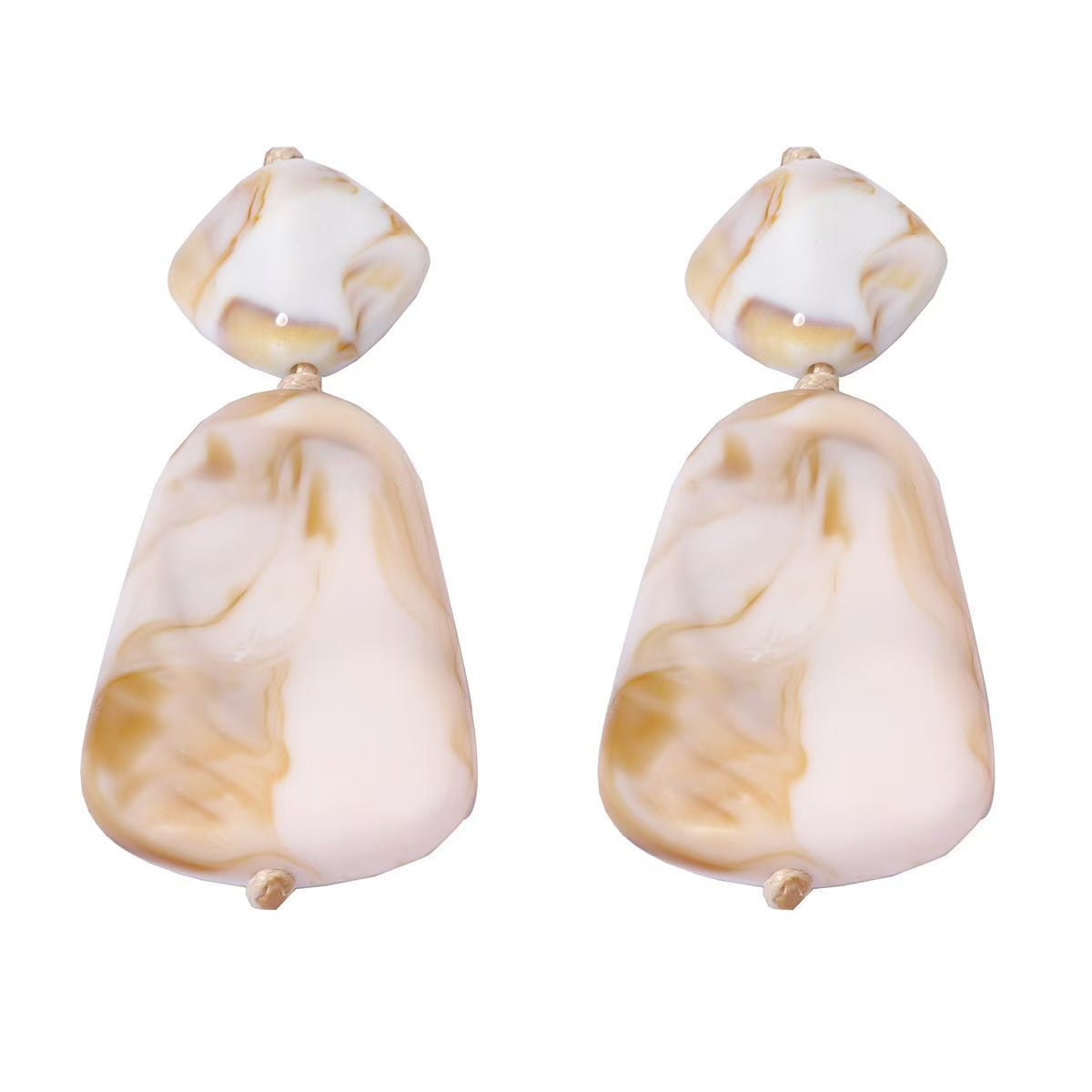 Custom Handcrafted Marbled Stone Statement Jewelry Set – Necklace & Drop Earrings | Private Label OEM