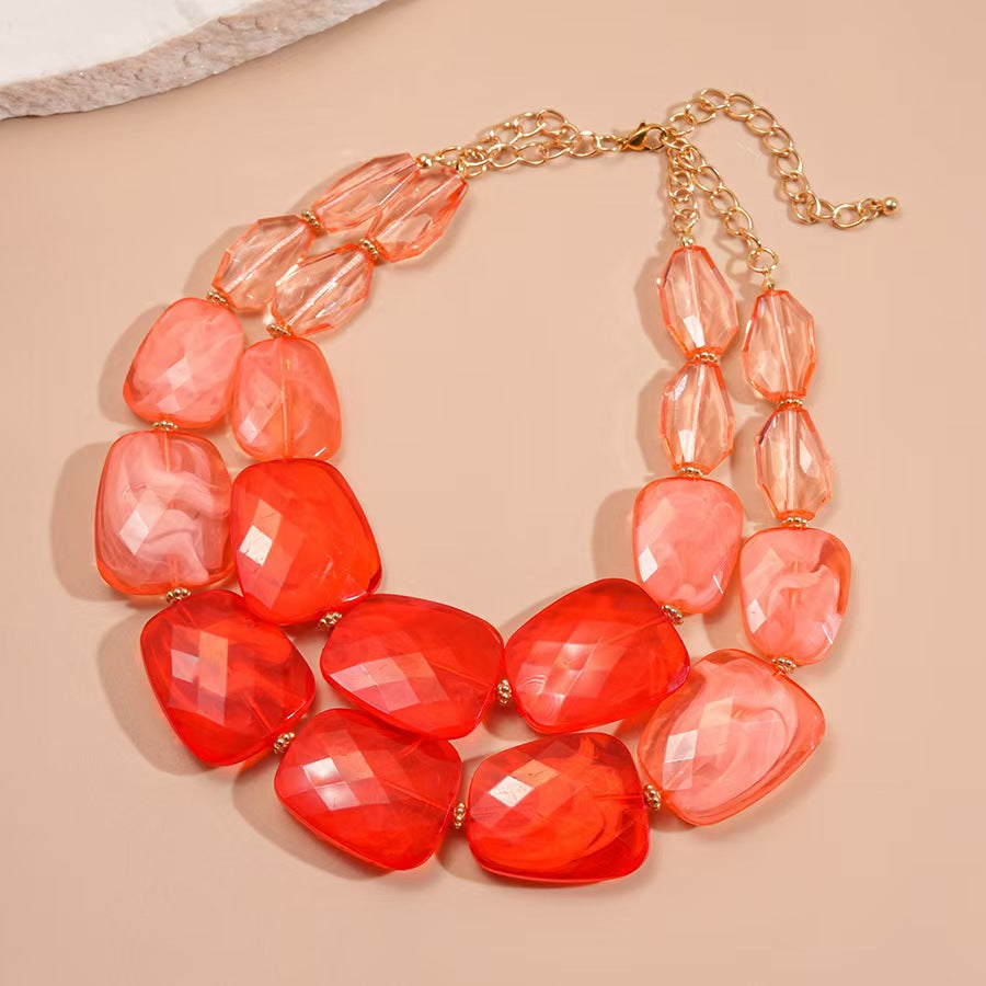 Custom Handcrafted Amber-Style Statement Necklace Collection – Private Label Jewelry OEM