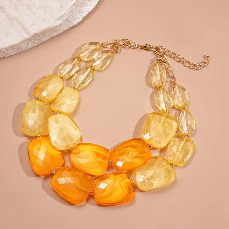 Custom Handcrafted Amber-Style Statement Necklace Collection – Private Label Jewelry OEM