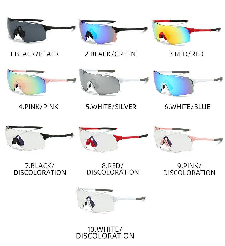 Color-changing cycling glasses, stylish sunglasses, fashionable for outdoor activities