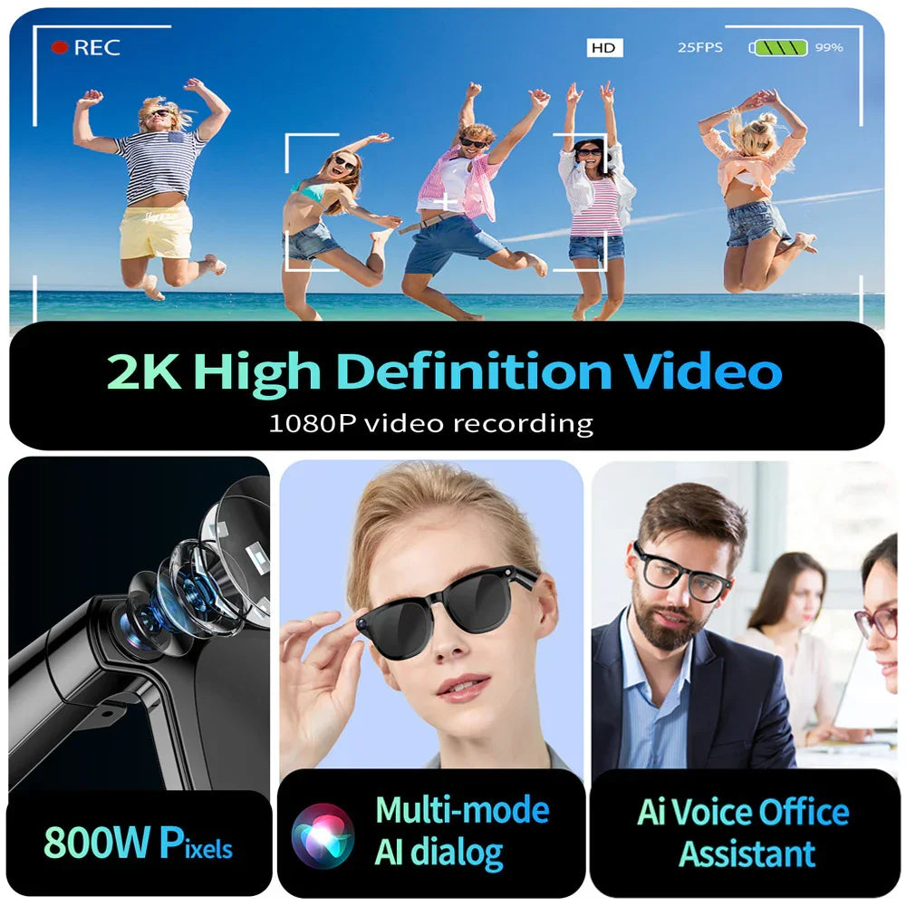 Visionscribe 4K AI Smart Glasses | Bluetooth Glasses Tech-Lifestyle Series