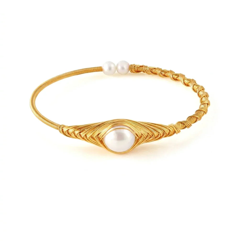 Lumiara 24K vergoldetes mehrfarbiges Perlenarmband, minimalistisch handgefertigt