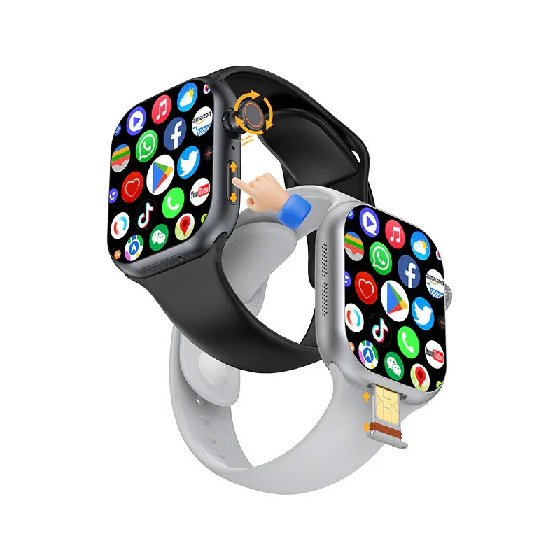 Smartwatch with SIM Card Slot, 4G Calling, Video Calling, Wi-Fi, Android System, Keypad, Rotating Camera, Payment