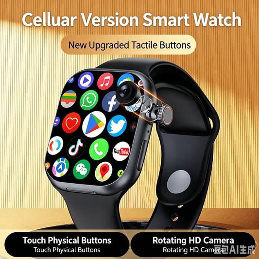 Smartwatch with SIM Card Slot, 4G Calling, Video Calling, Wi-Fi, Android System, Keypad, Rotating Camera, Payment