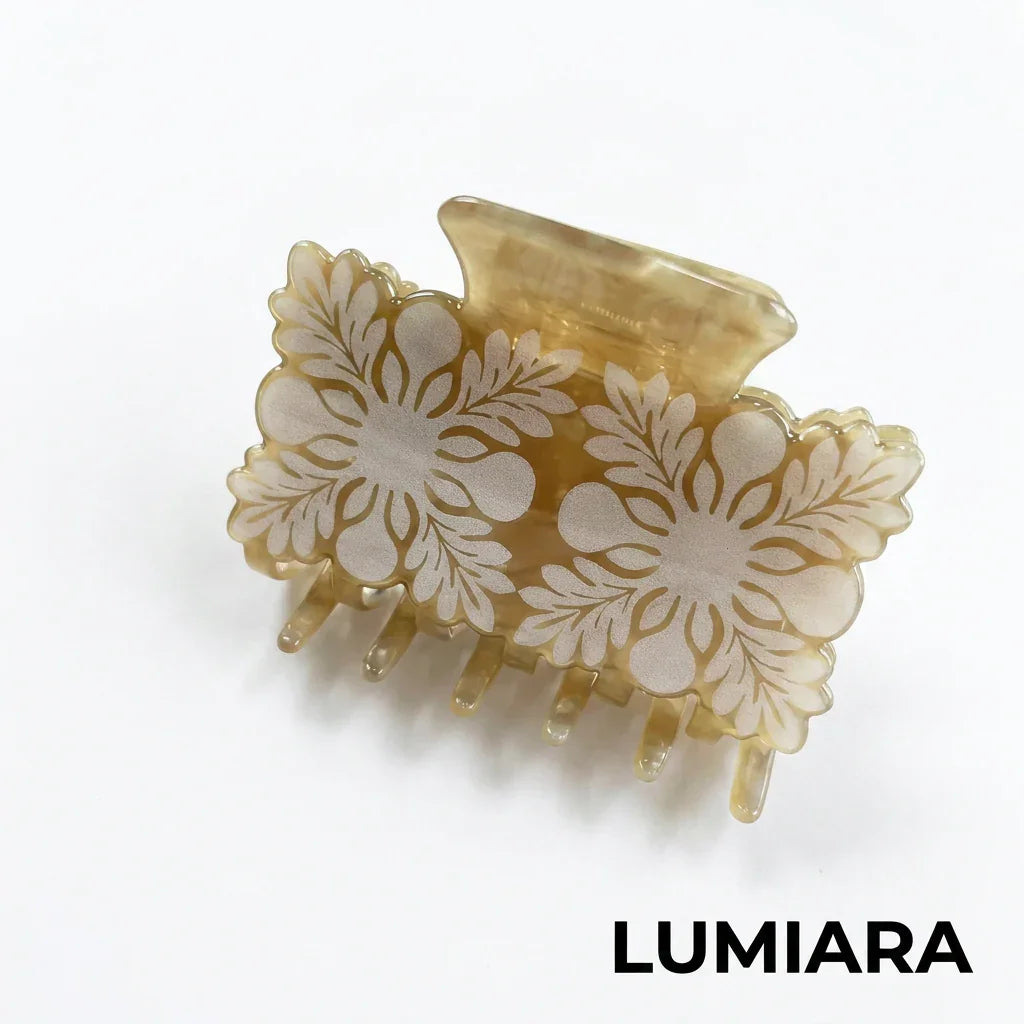 Hawaiian clip, forest-themed hair grips, plant and flower leaf clips, shark-shaped hair accessories, Tahitian hair clips