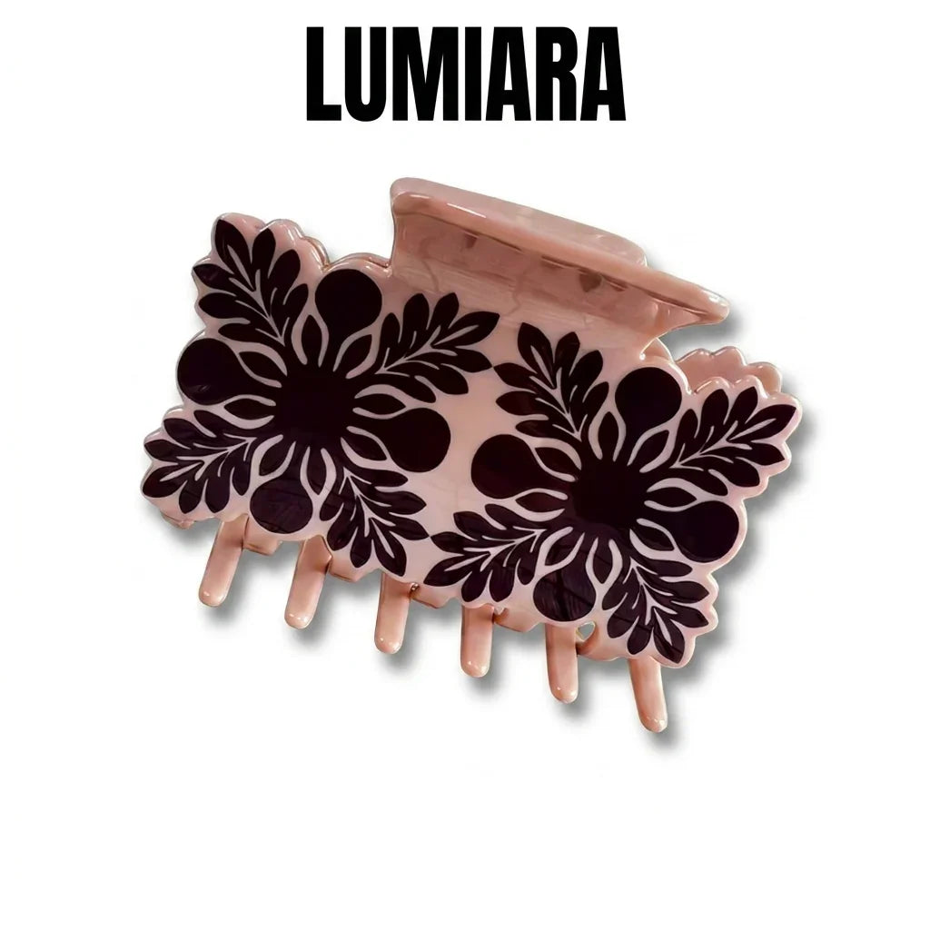 Hawaiian clip, forest-themed hair grips, plant and flower leaf clips, shark-shaped hair accessories, Tahitian hair clips