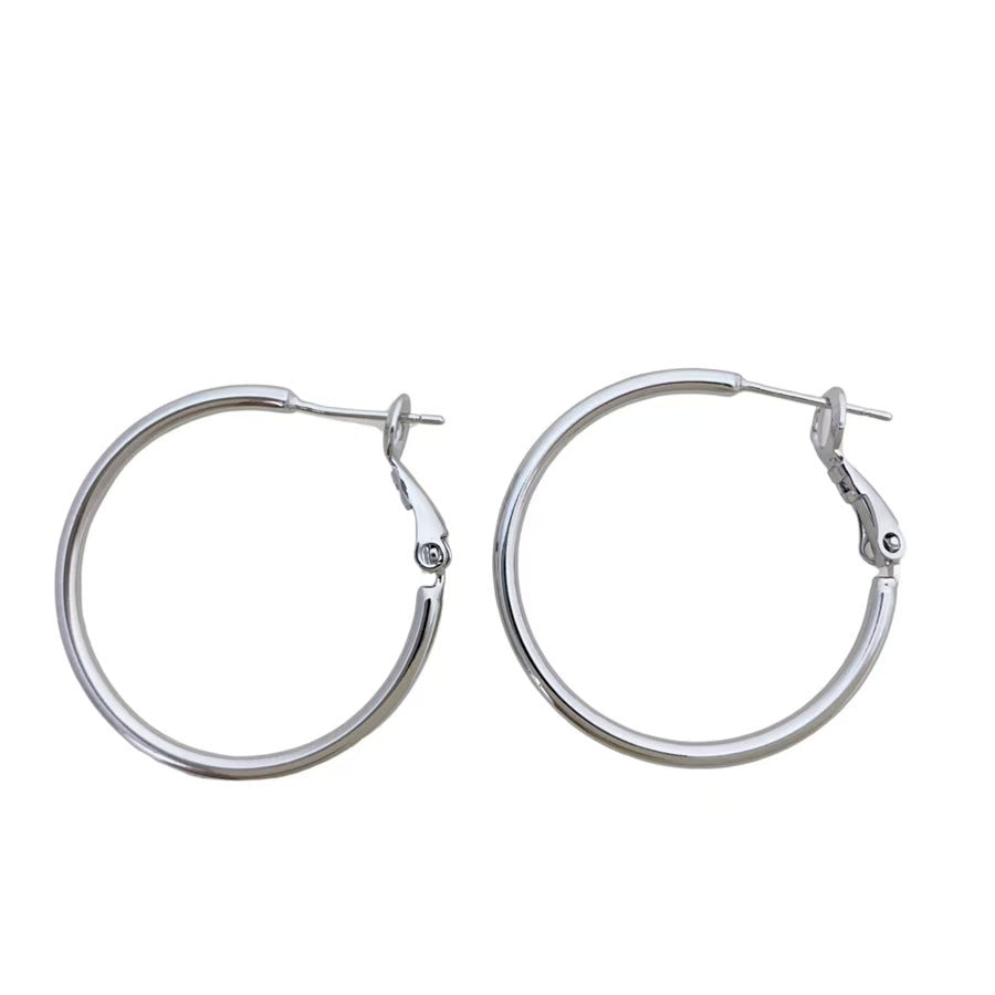 High-quality gold ear studs, star-inspired large ear rings for women, simple circle earrings, 2025 trendsetter