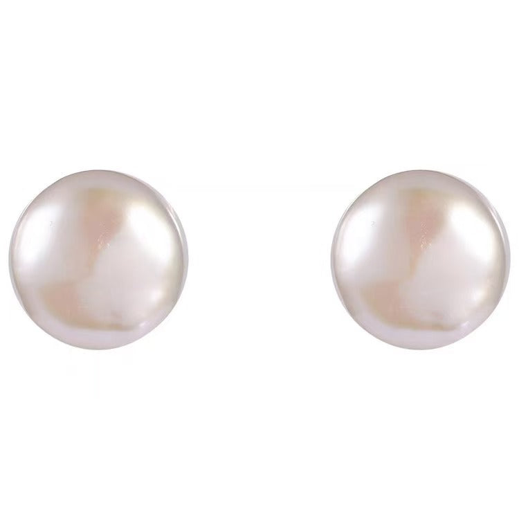 Silver Strong Light Shi Jia Steamed Bun Pearl Earrings for Women, Retro Luxury Earrings, Stylish for Work or Casual Wear