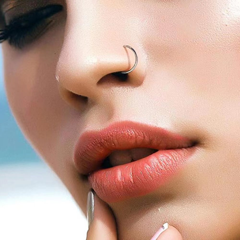 Titanium-steel body piercing accessories: breast rings, BCR nose rings, clip balls, circle earrings, universal rings