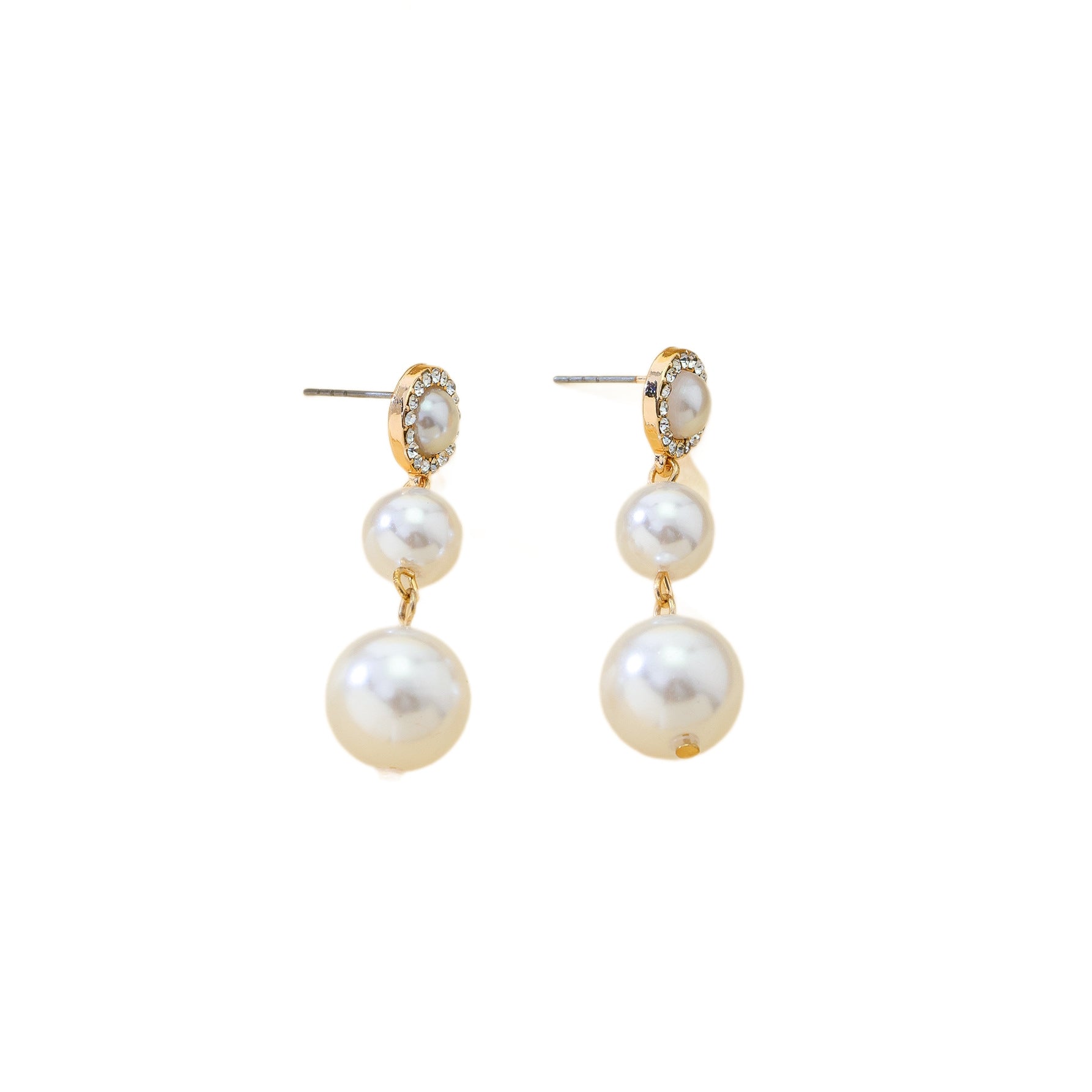 Hot cross-border sale in Japan and South Korea: Baroque pearl stud earrings, luxurious and high-end feel, adorned with diamonds. Unique design