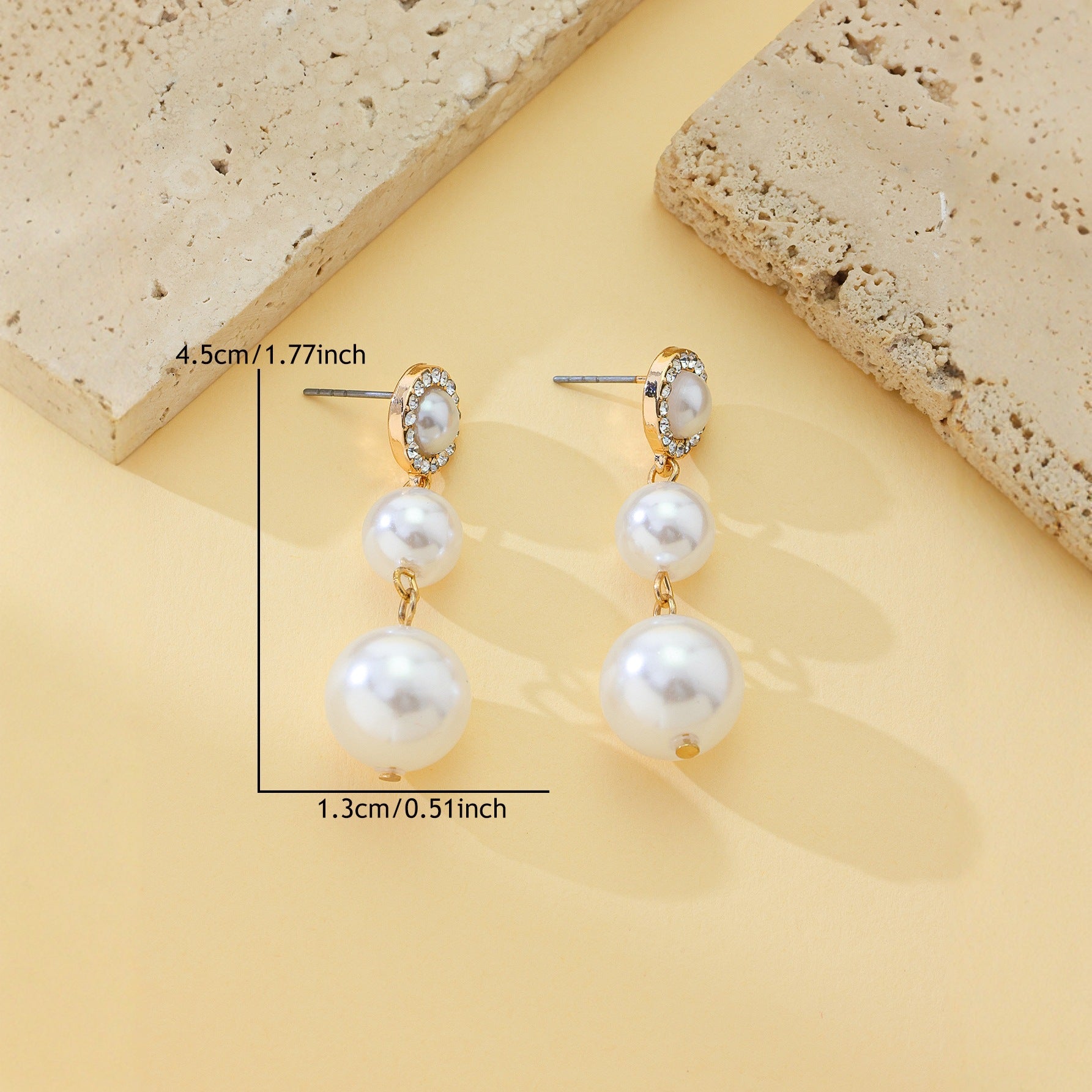 Hot cross-border sale in Japan and South Korea: Baroque pearl stud earrings, luxurious and high-end feel, adorned with diamonds. Unique design