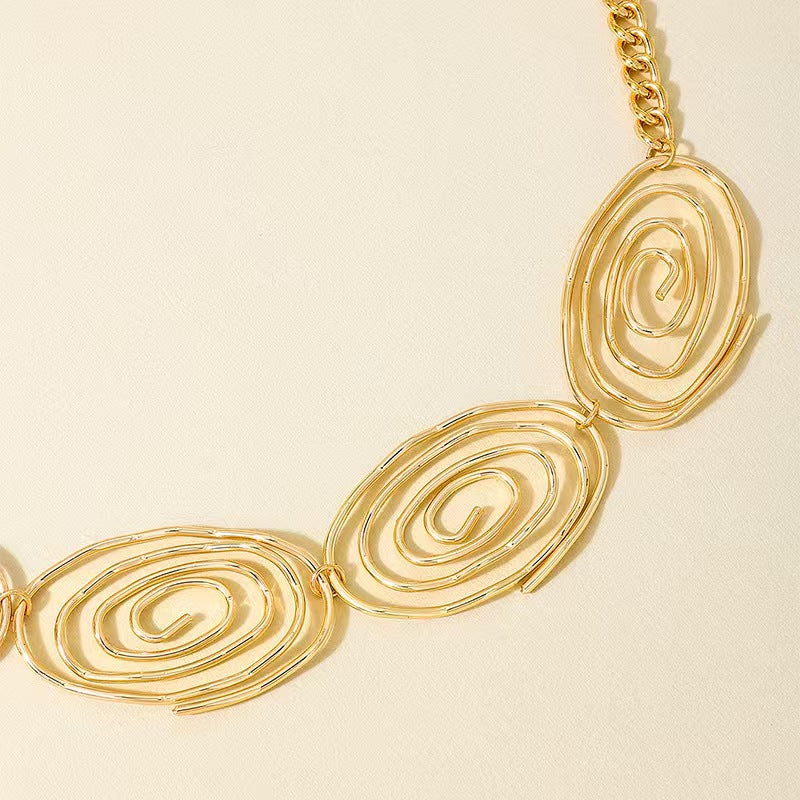 Custom Handcrafted Hammered Gold Spiral Jewelry Set – Statement Necklace & Earrings | Private Label OEM