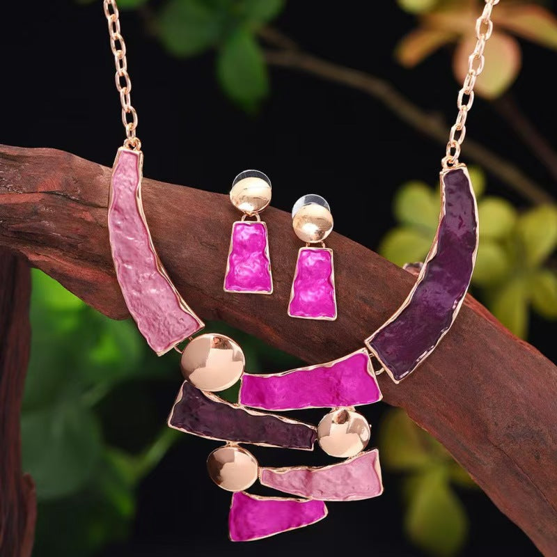 Custom Handcrafted Mixed-Metal Hammered Geometric Statement Necklace – Private Label Jewelry OEM
