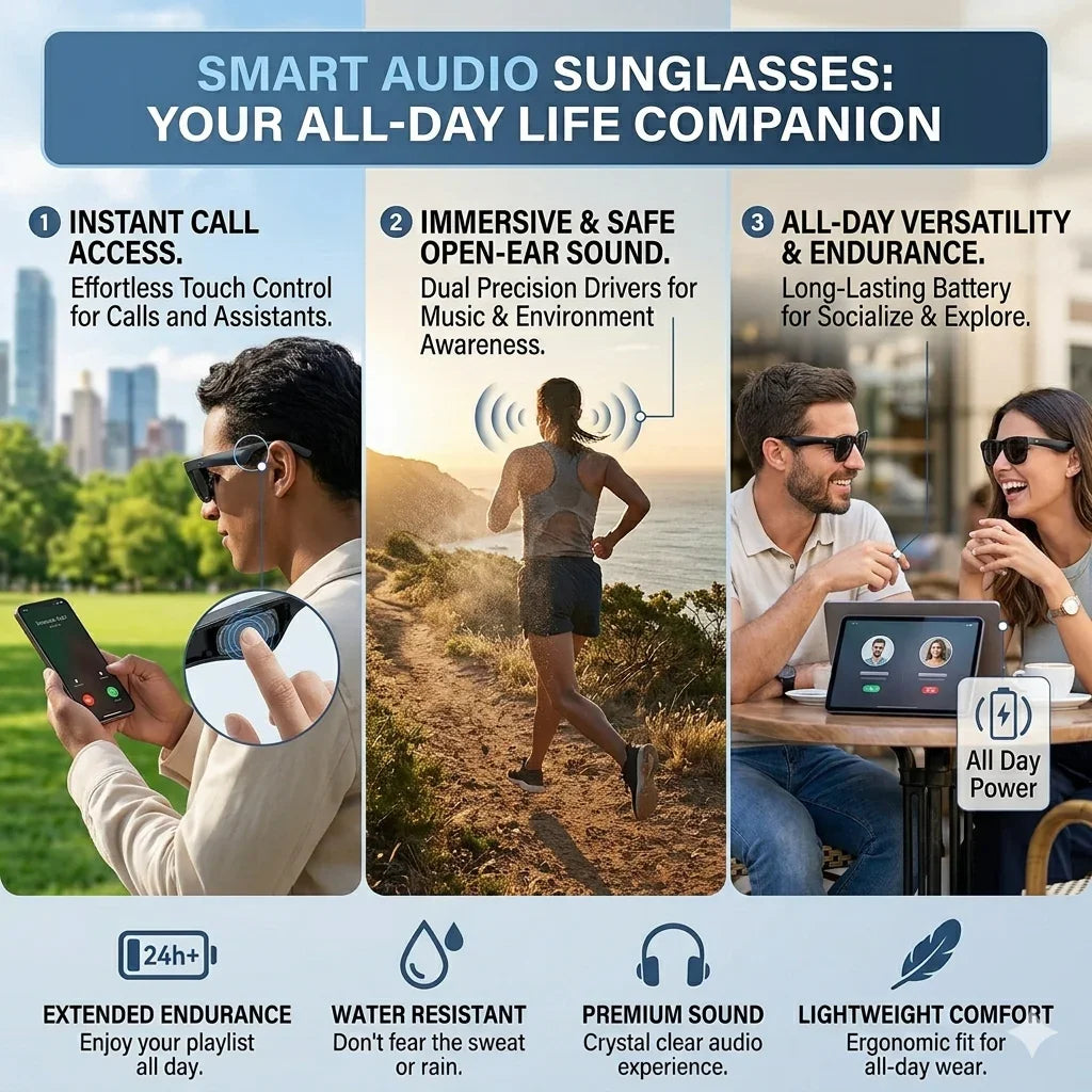 Audio Smart Shades | TWS Bluetooth Eyewear UV protective sunglasses