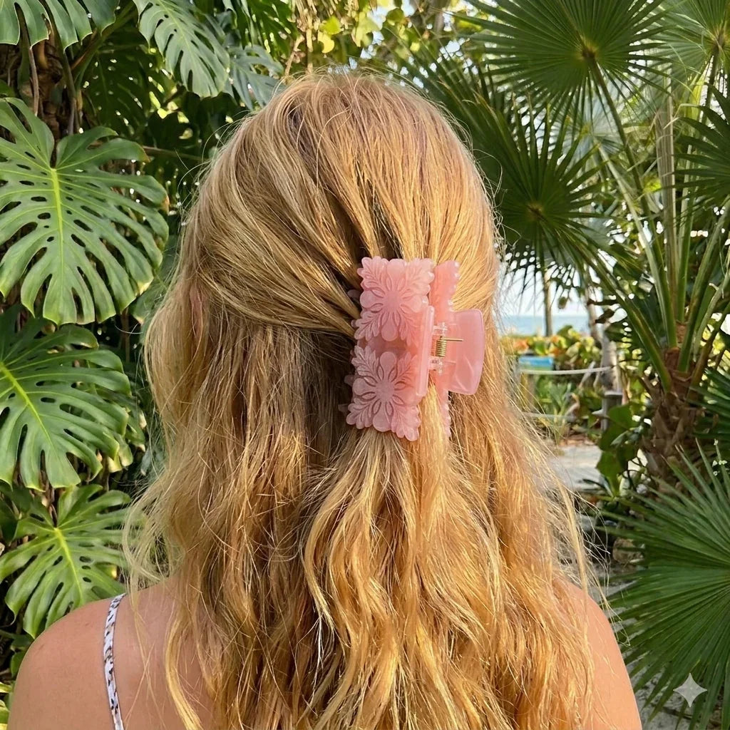 Hawaiian clip, forest-themed hair grips, plant and flower leaf clips, shark-shaped hair accessories, Tahitian hair clips