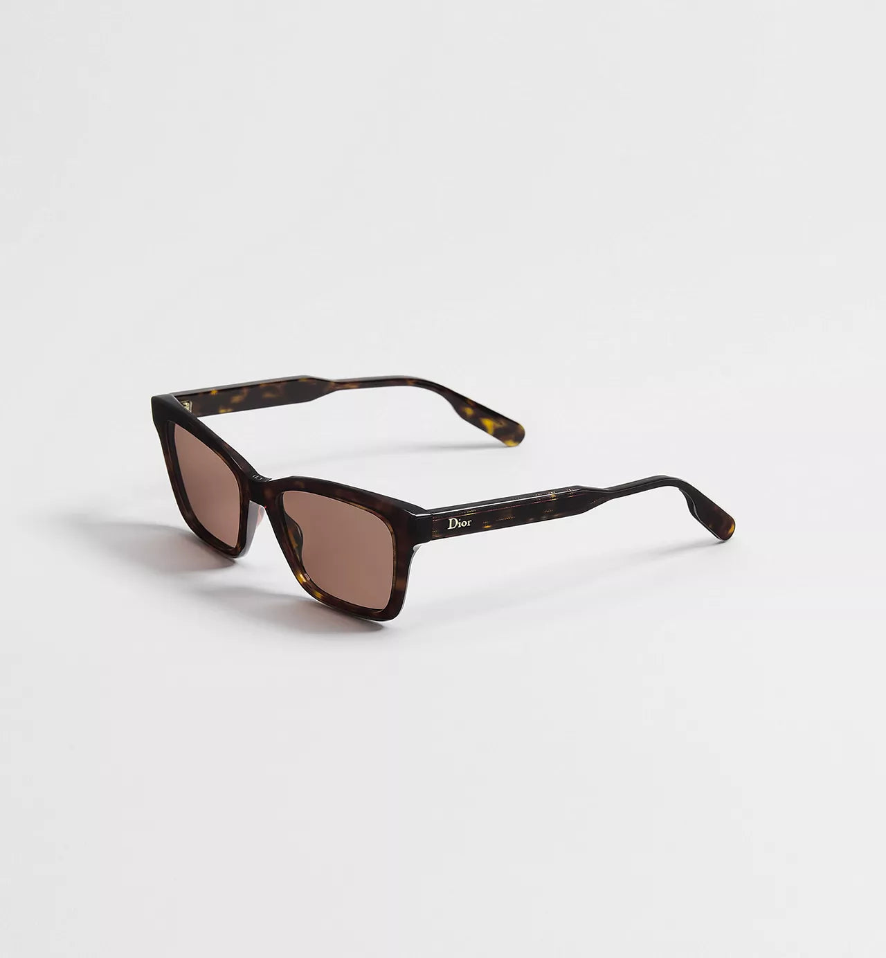 DioRibbon S21, Brown Tortoiseshell-Effect Rectangular Sunglasses