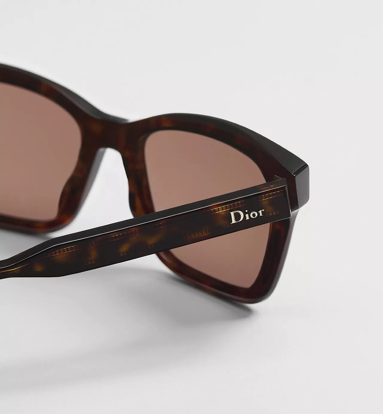 DioRibbon S21, Brown Tortoiseshell-Effect Rectangular Sunglasses