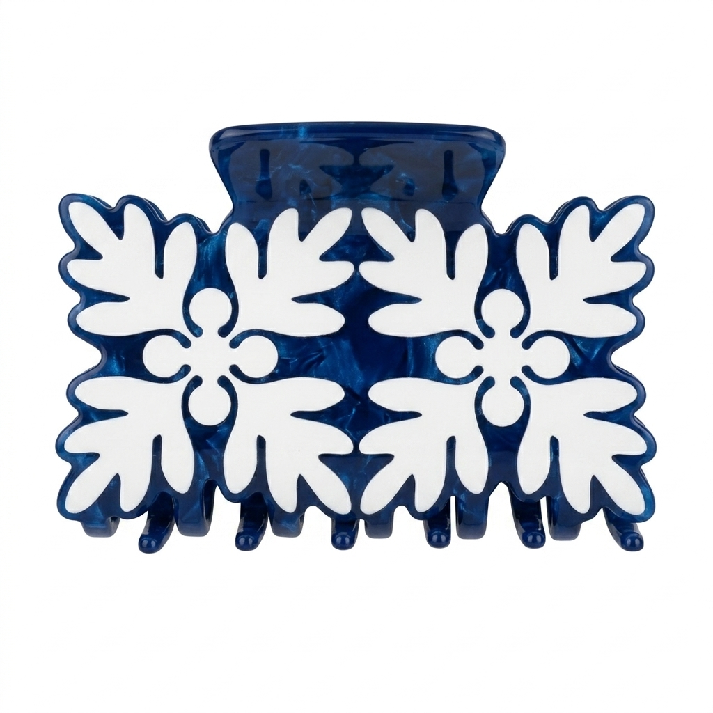Ocean Breeze Baroque Hair Claw  Mediterranean Bloom Cellulose Claw Clip  The Lumira 'Aura' Royal Blue Claw