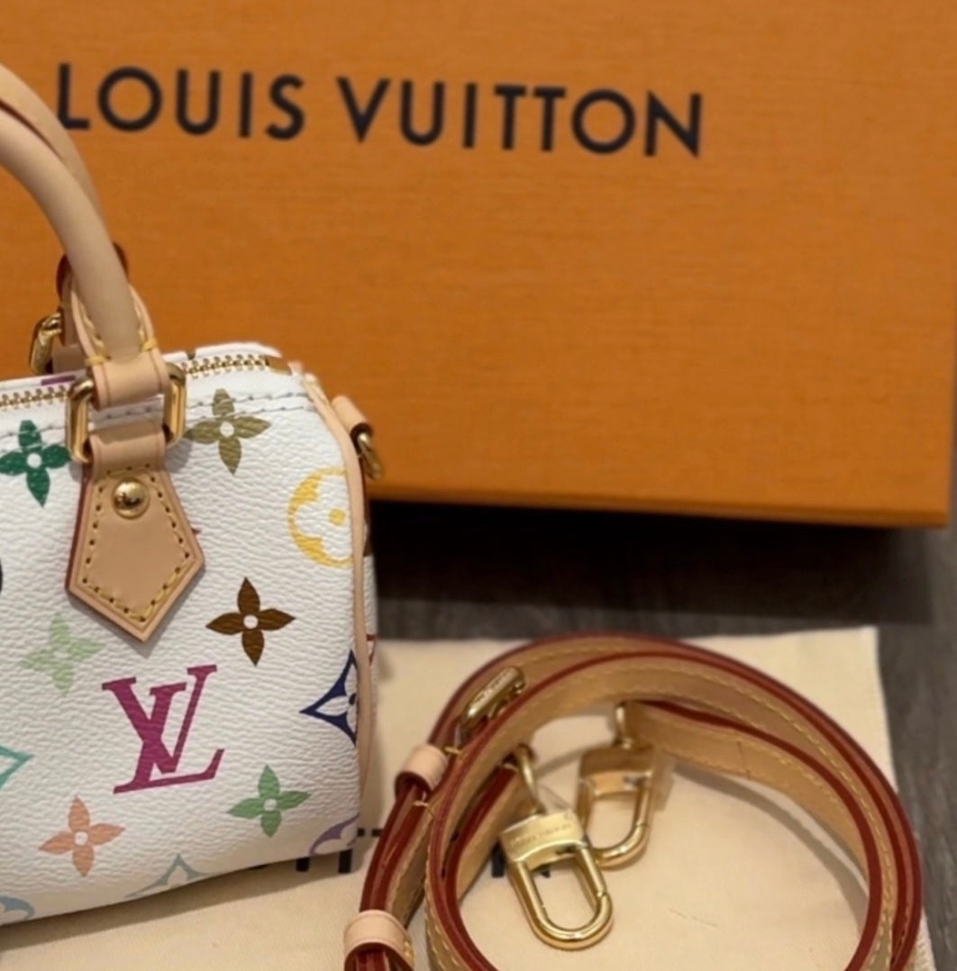 Louis Vuitton x Murakami Nano Speedy White Multicolor Monogram